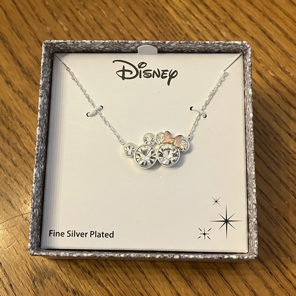 Mickey and Minnie fine silver plated Brass necklace ❤️ - Picture 2 of 8